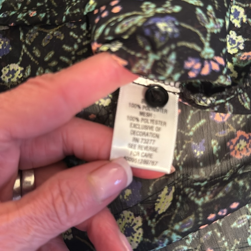 Princess Vera Wang Black Sleeveless Floral Tank Top-S - Picture 4 of 8